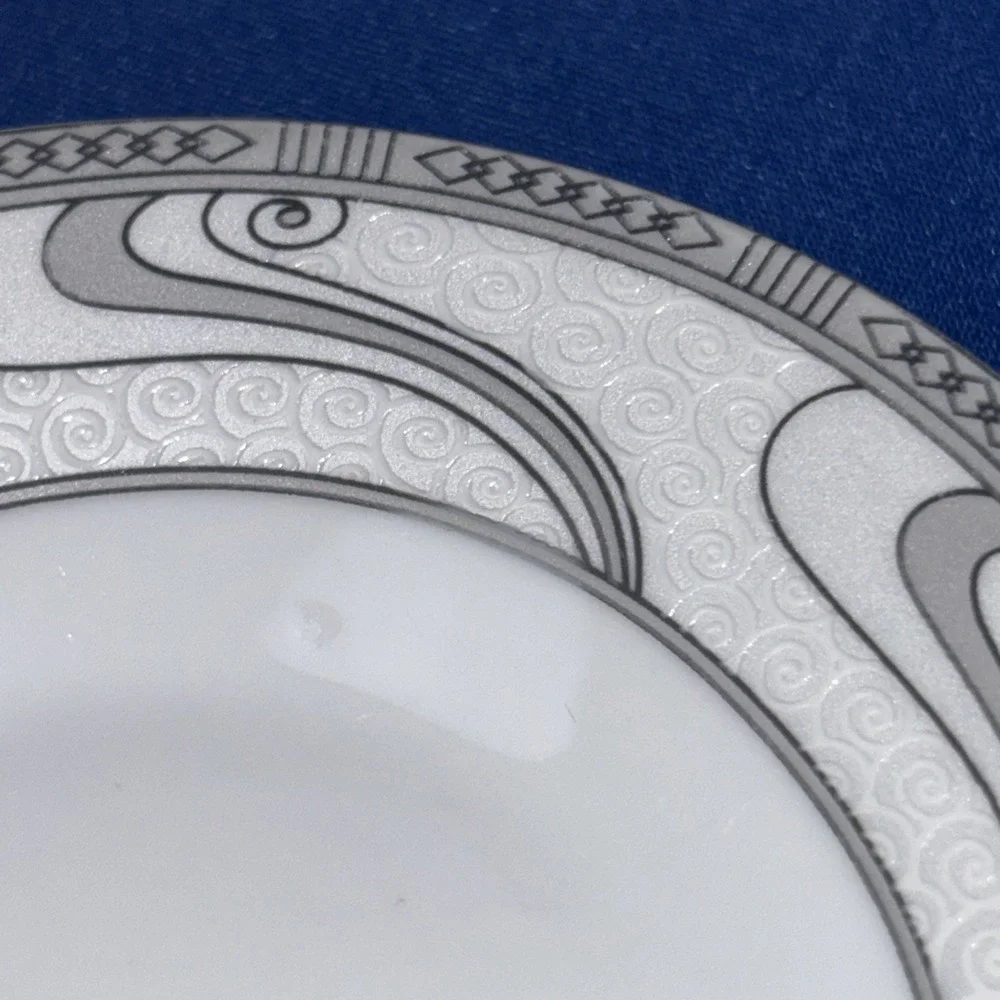 Golden Star Imports Porcelain Tea Saucer replacement plates 4 Gray/white